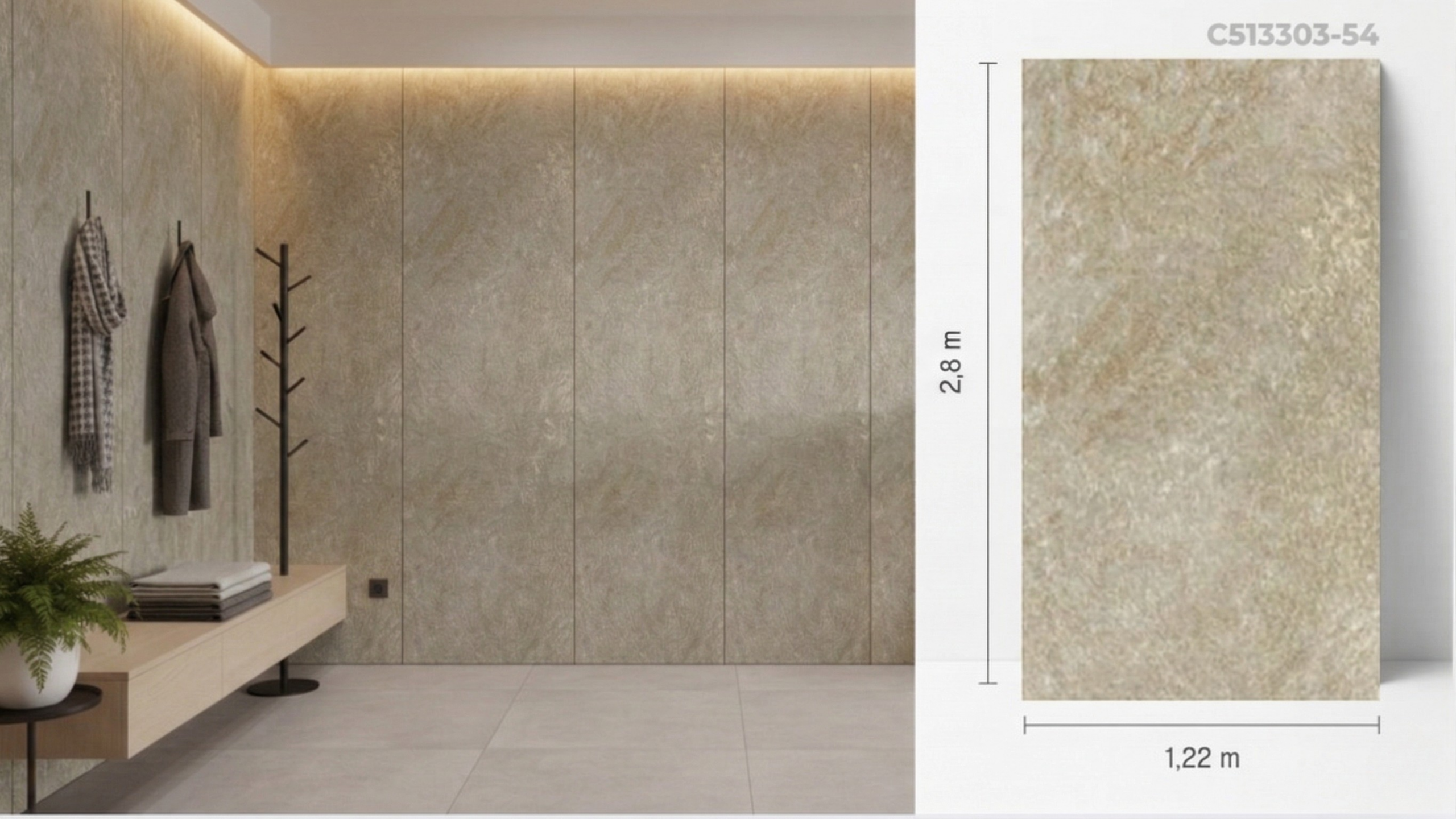 Placă UV C513303-54, PVC, finisaj mat