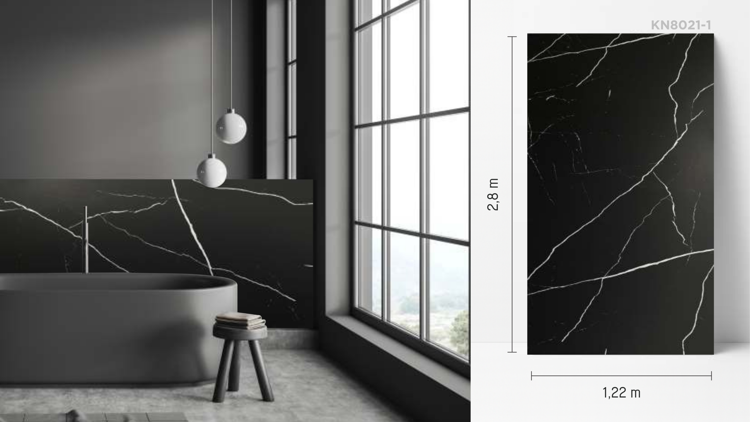 Placă UV decorativă tip marmură KN8021-1, cu finisaj lucios