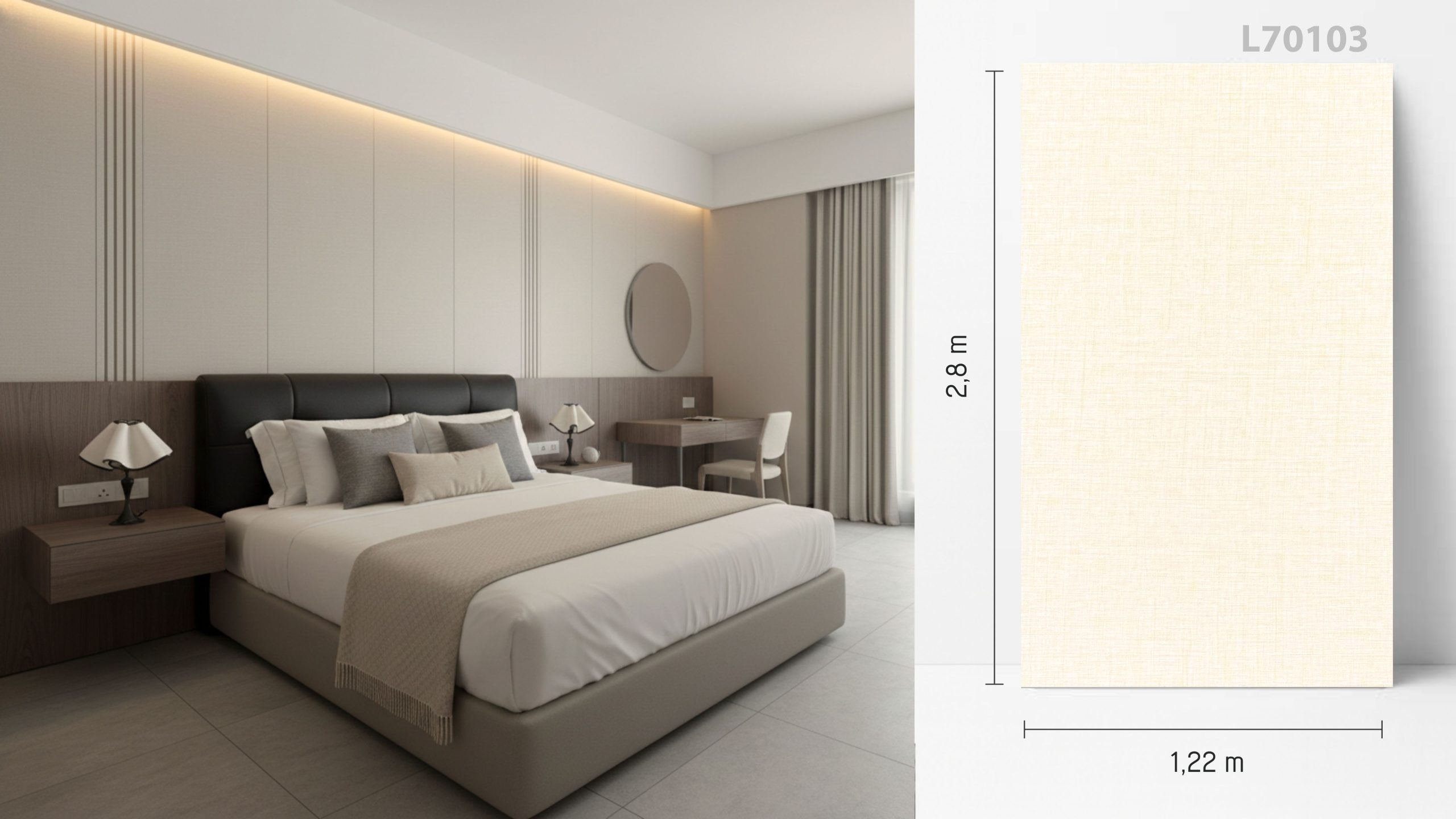 Panou decorativ de interior - L70103 PVC, textură pânzată
