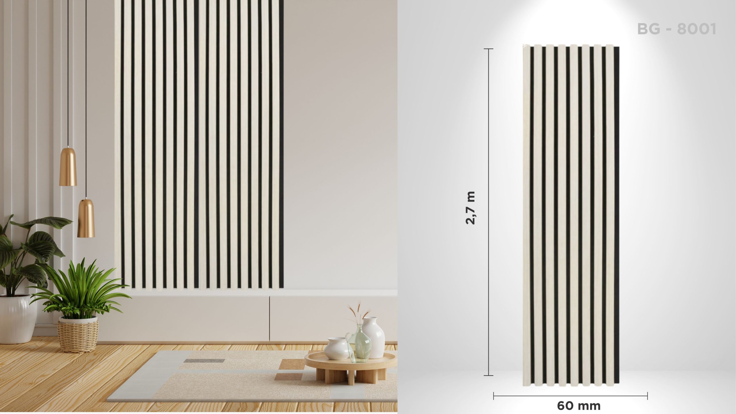 Riflaj acustic decorativ BG - 8001, pentru interior