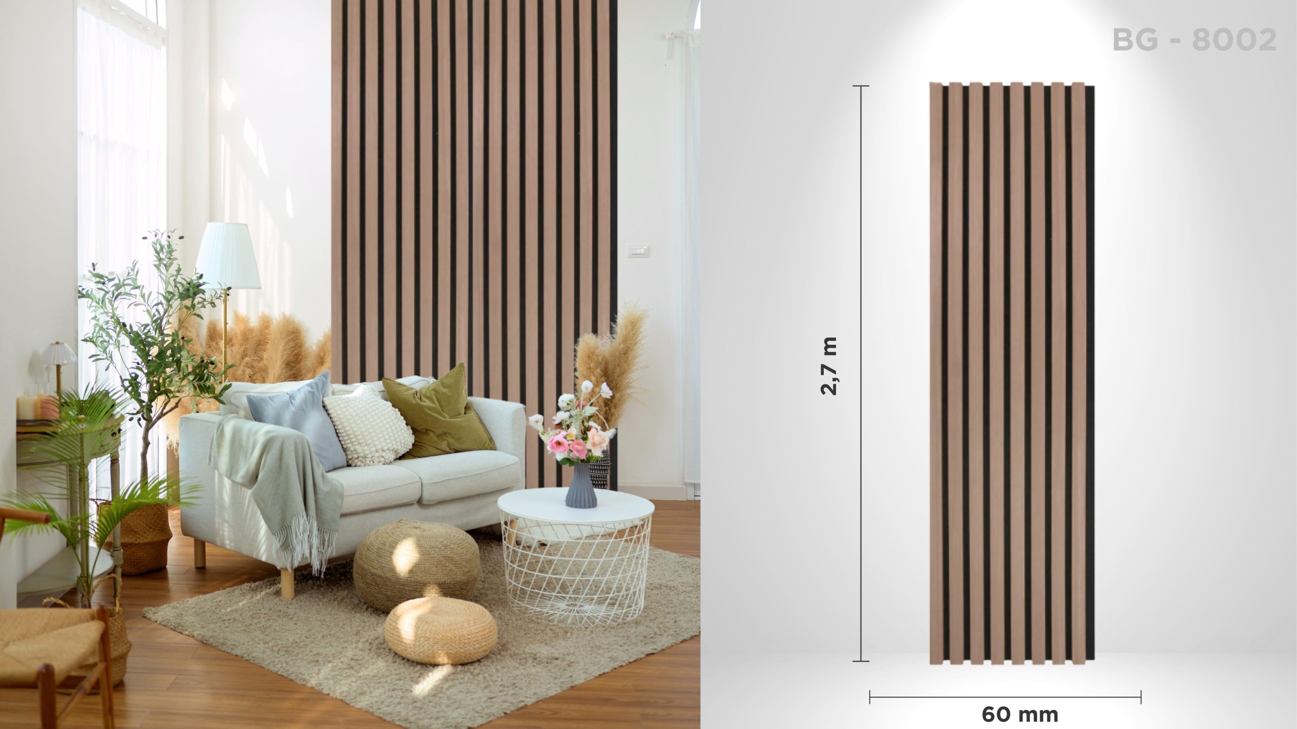 Riflaj acustic decorativ BG - 8002, pentru interior