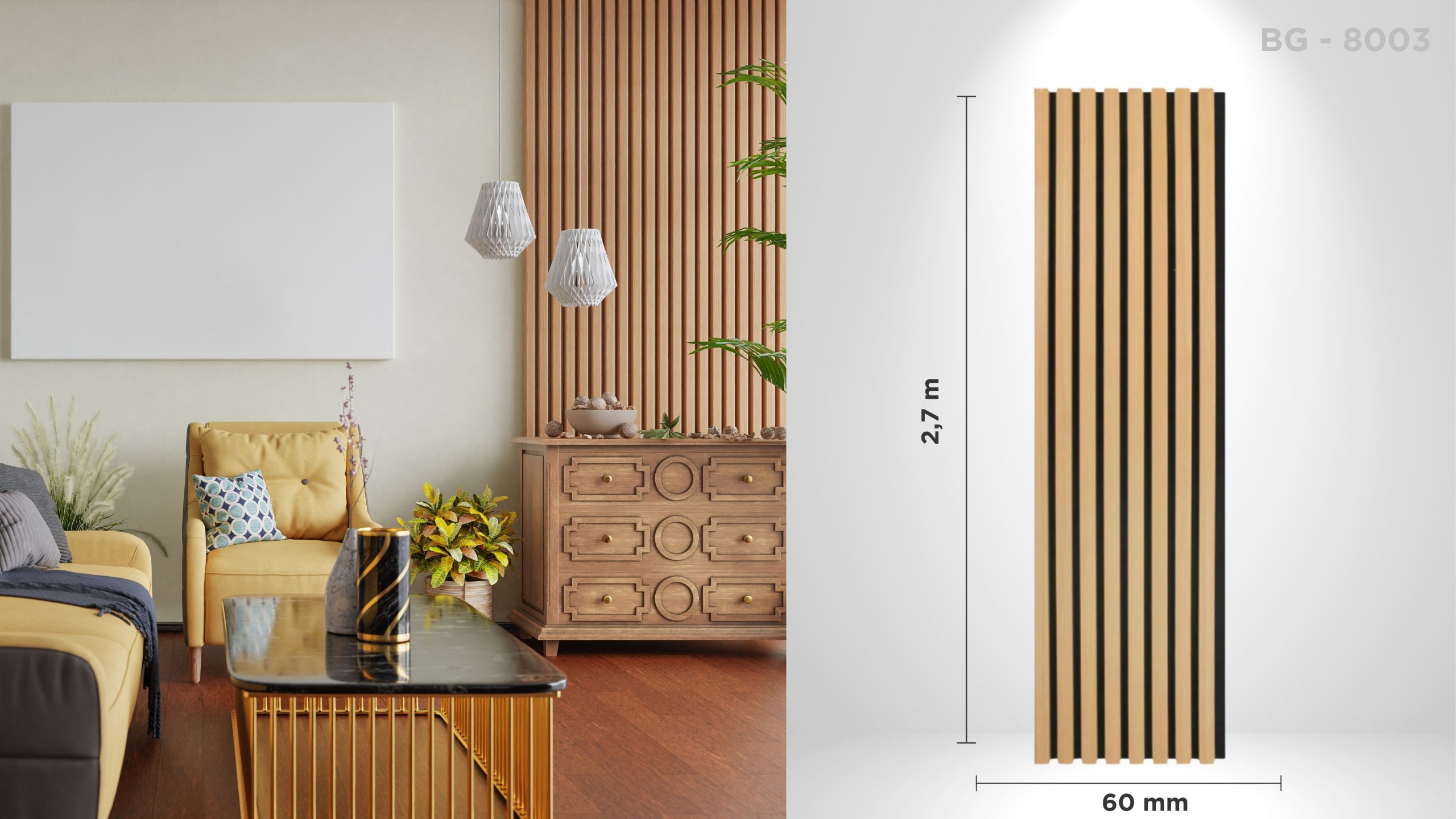 Riflaj acustic decorativ BG - 8003, pentru interior