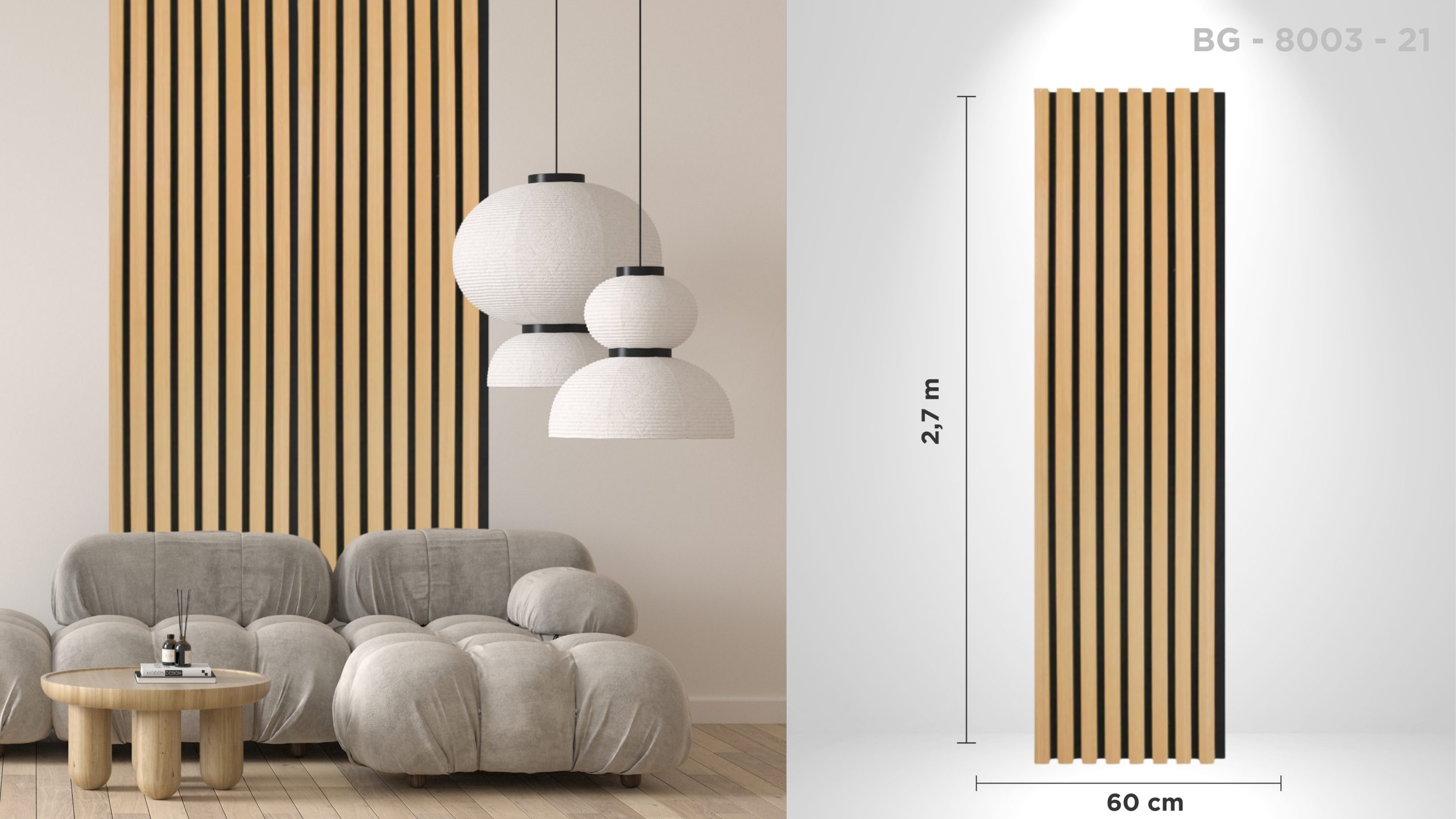 Riflaj acustic decorativ BG - 8003 - 21, pentru interior