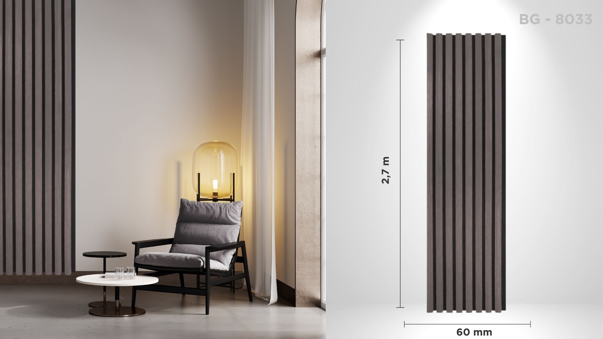 Riflaj acustic decorativ BG - 8033, pentru interior