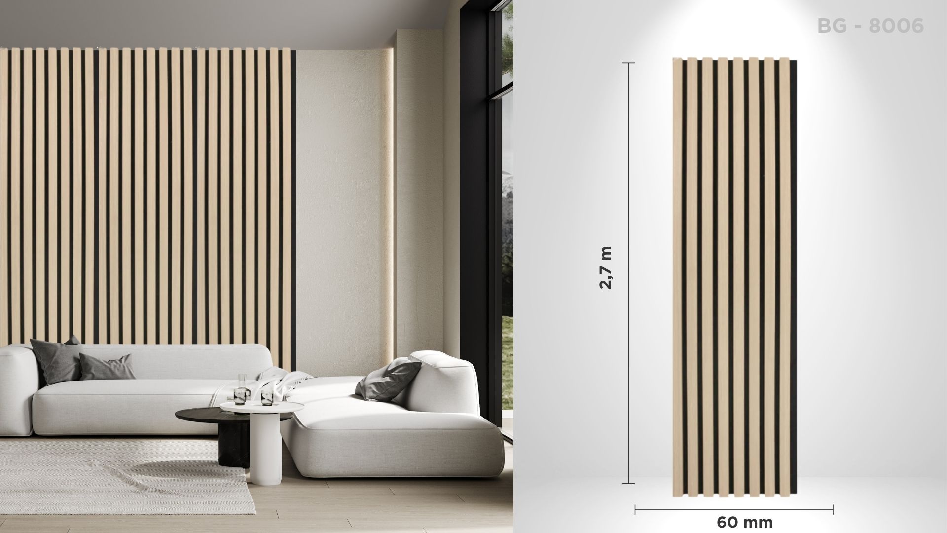 Riflaj acustic decorativ BG - 8006, pentru interior
