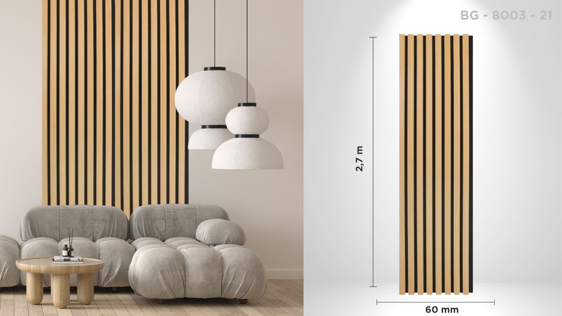 Riflaj acustic decorativ BG - 8003 - 21, pentru interior