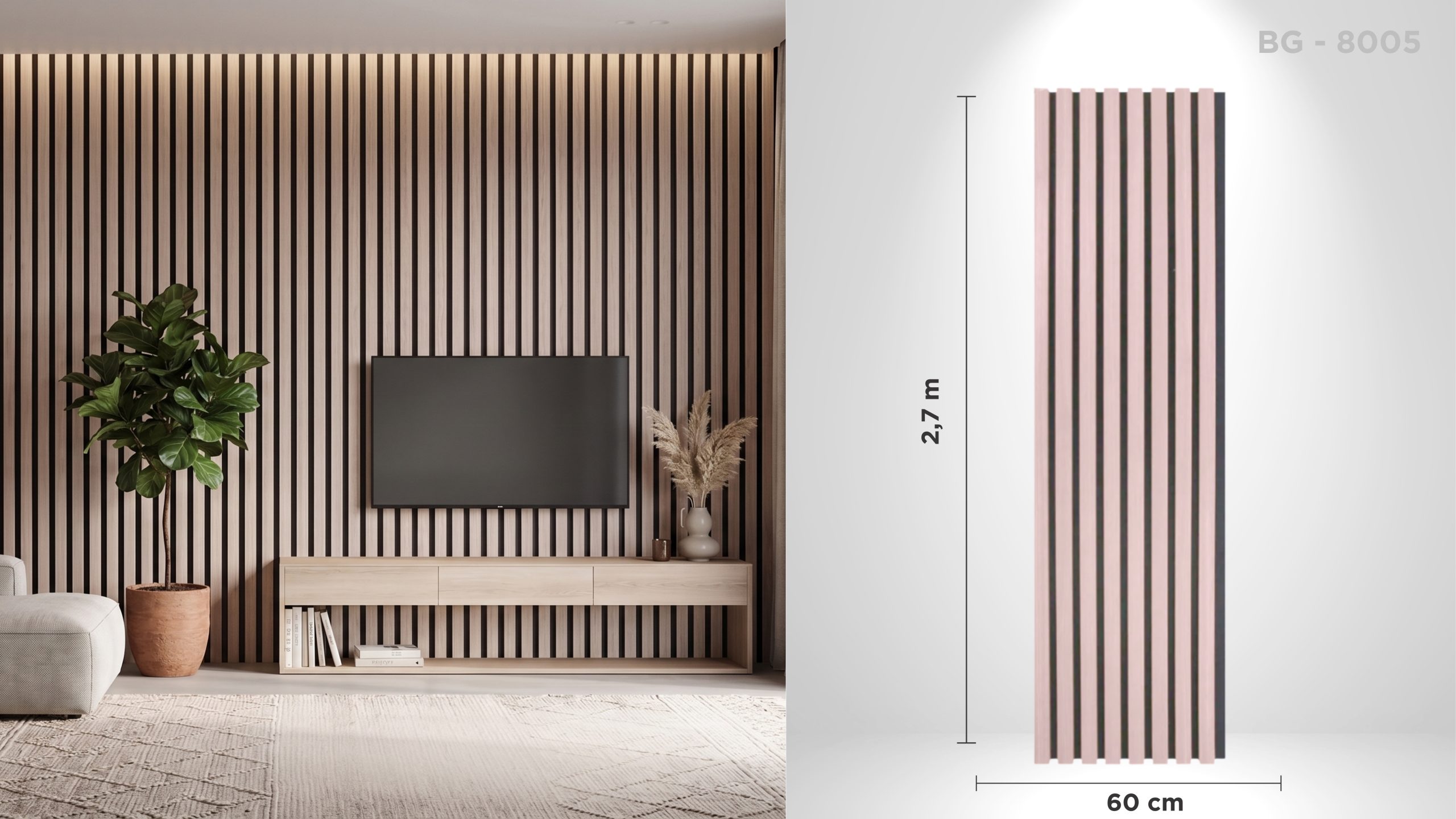 Riflaj acustic decorativ BG - 8005, pentru interior