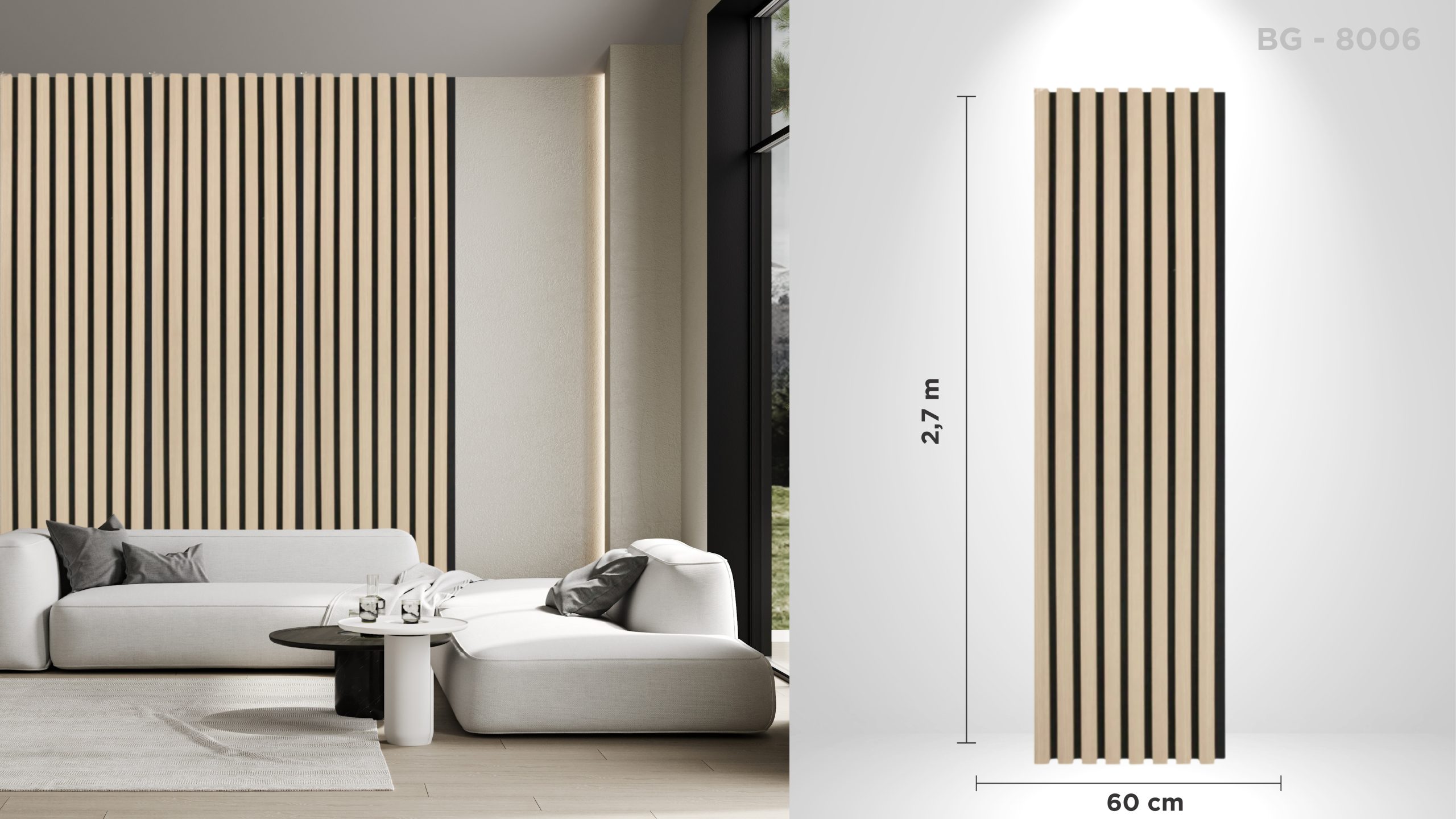 Riflaj acustic decorativ BG - 8006, pentru interior