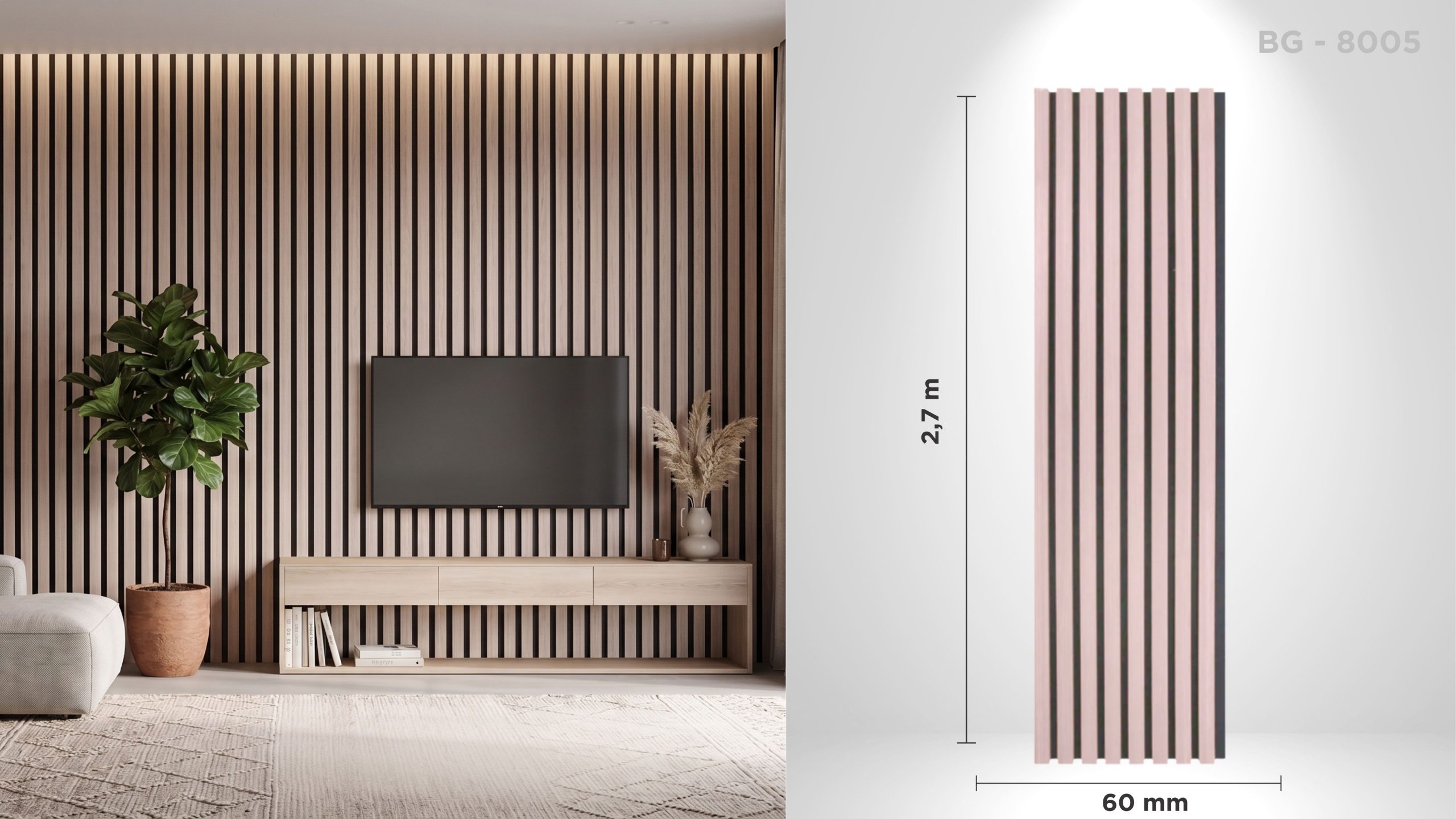 Riflaj acustic decorativ BG - 8005, pentru interior