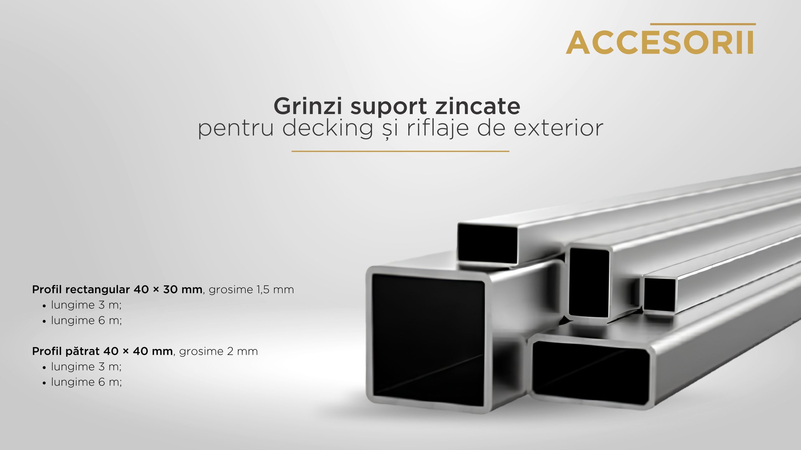 Grinzi suport zincate pentru decking și riflaje de exterior