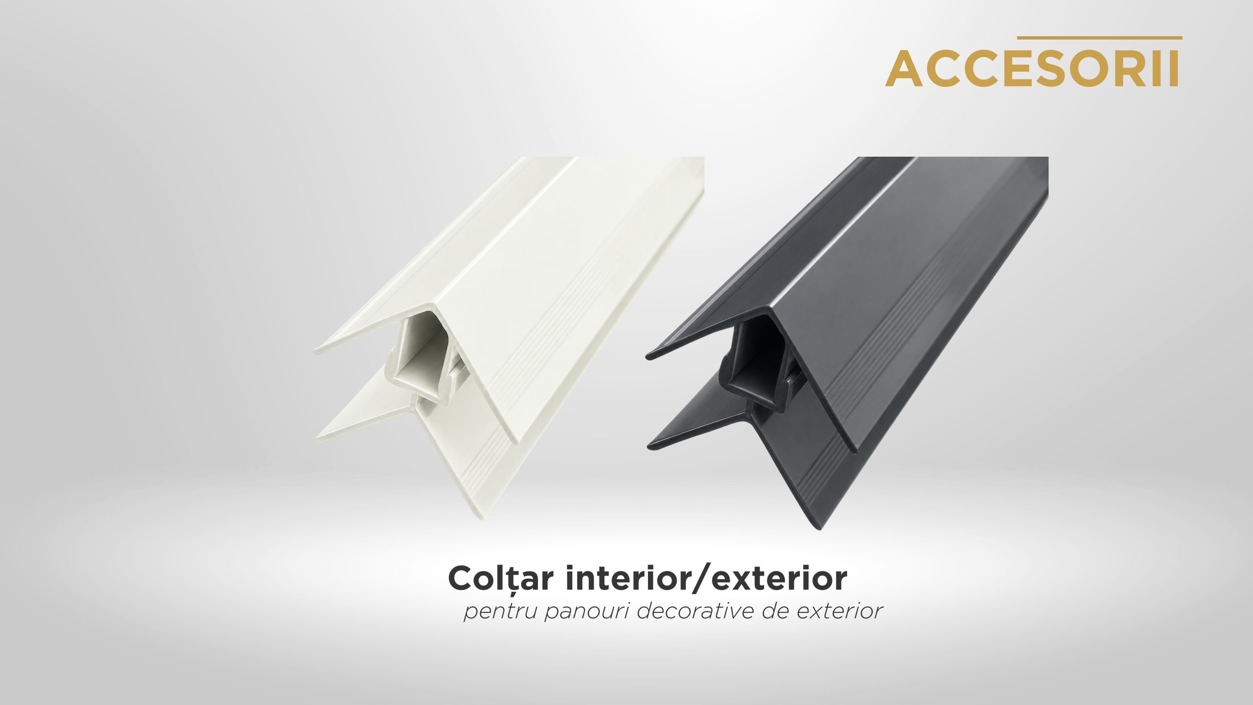 Colțar exterior/interior din aluminiu, pentru panouri sandwich decorative