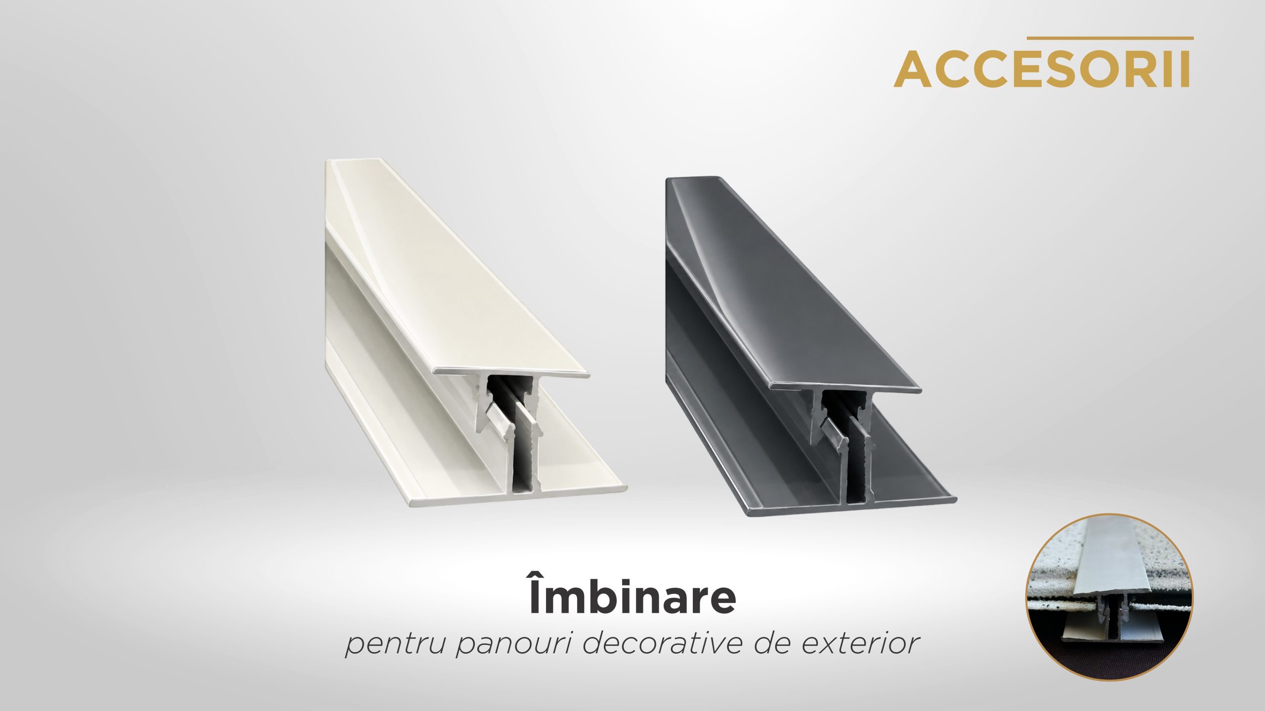 Îmbinare din aluminiu, pentru panouri sandwich de exterior