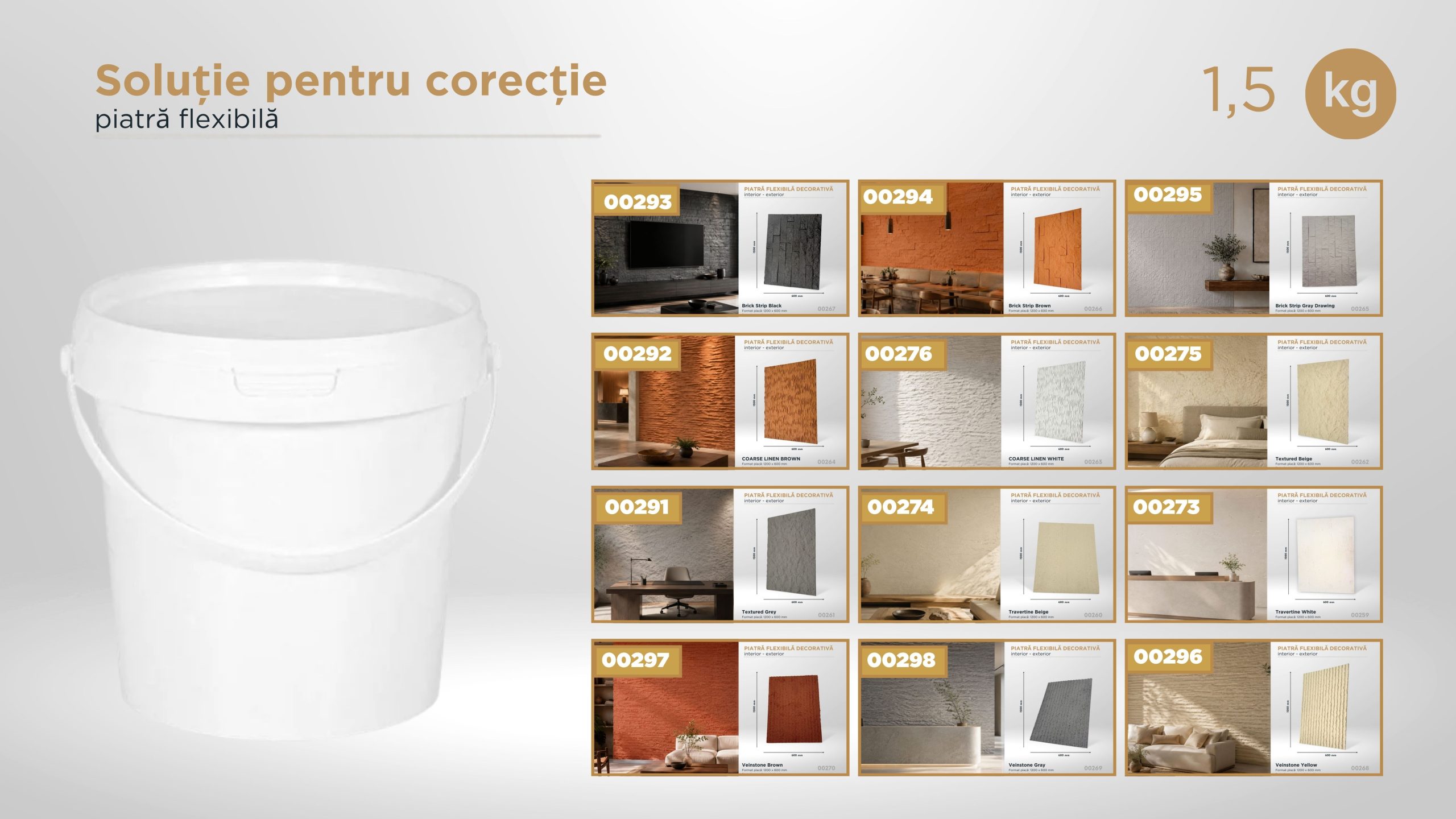 Soluție pentru corecția culorii - găleată 1,5 kg - Model - Travertine White